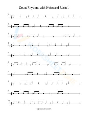 Count Rhythms with Notes and Rests 1