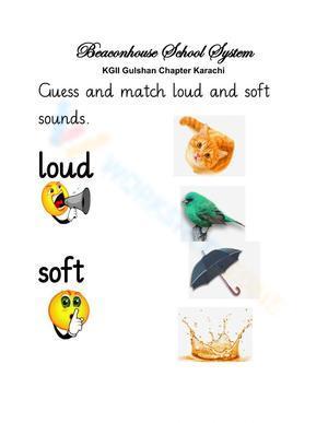 Loud and soft sounds worksheet 