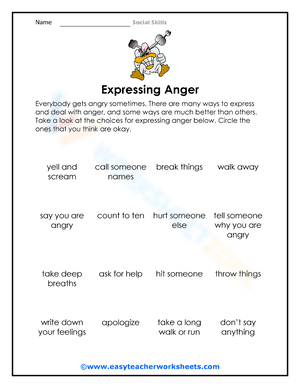 Expressing anger