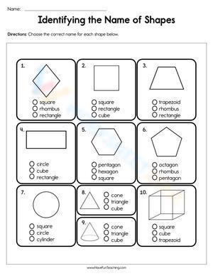 Identifying the name of shapes