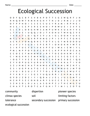 Ecological Succession Word Search