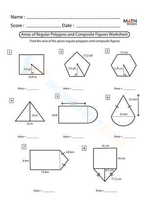 Areas of Regular Polygons and Composite Figures Worksheet