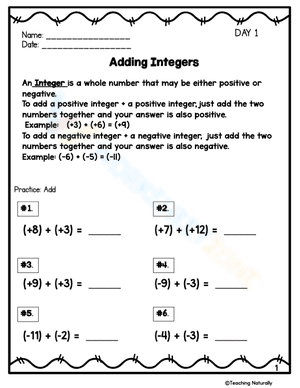Add the integers 5