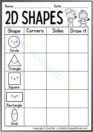 2D shapes worksheet