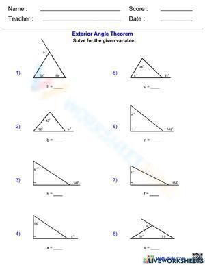 Exterior angle theorem