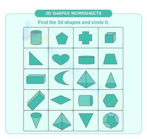 3D shapes worksheet 