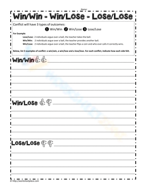 Conflict Outcomes Worksheet