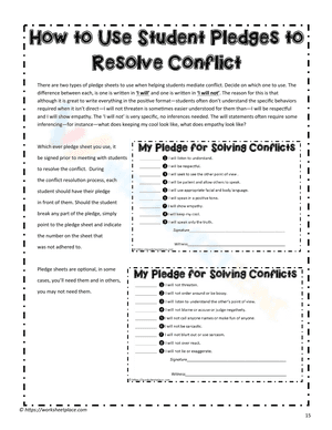 Conflict Pledge Sheets