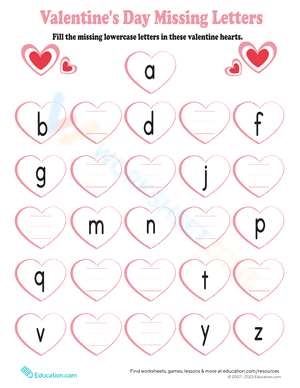 Valentine's Day Missing Letters