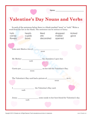 Valentine’s Day Nouns and Verbs