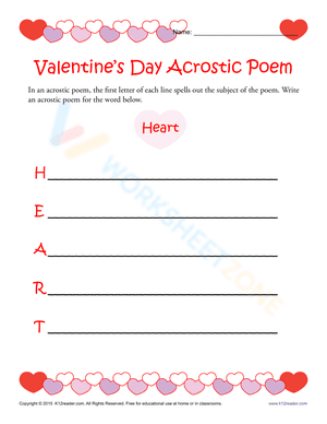 Valentine’s Day Acrostic Poem