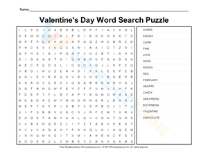 Valentine's Day Word Search Puzzle