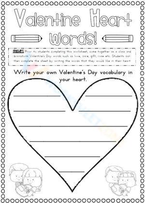 Valentine heart words