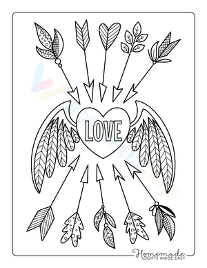 Winged heart with arrows 