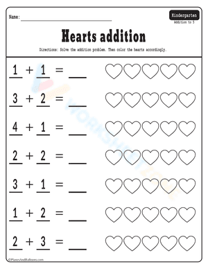 Valentine’s Day Addition Worksheets