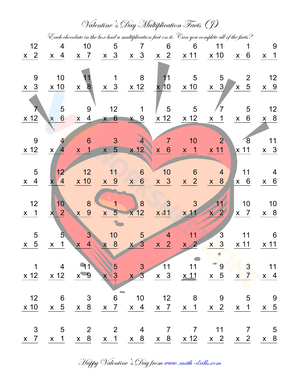 Valentine's Day Multiplication Facts