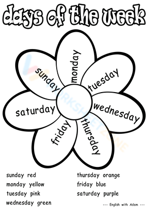 Color the days of a week