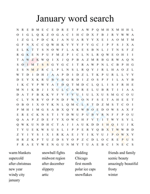 January Word Search 4