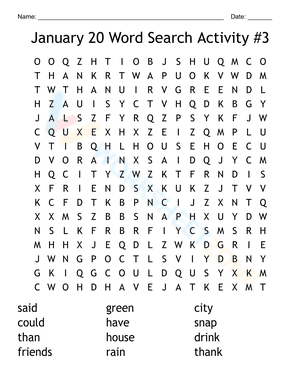 January Word Search 8