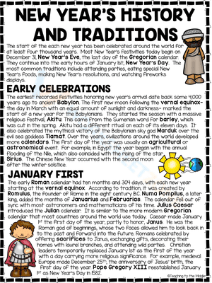 NEW YEAR’S HISTORY AND TRADITIONS