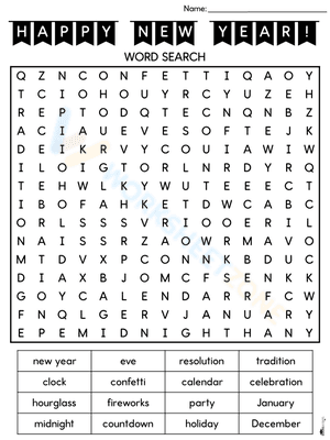 Happy New Year Wordsearch