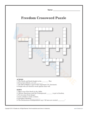 Freedom Crossword Puzzle