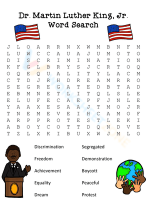 Dr. Martin Luther King, Jr.  Word Search