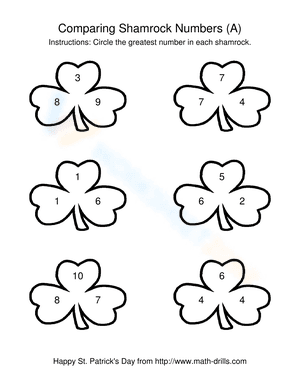 Comparing Shamrock Numbers 