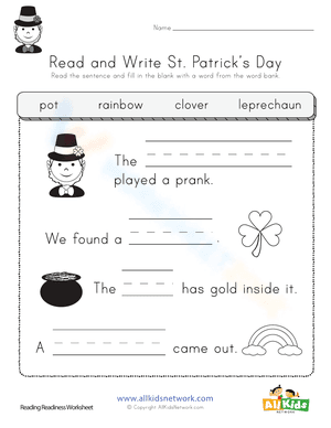 St. Patrick's Day Read and Write