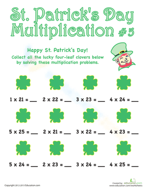 St. Patrick's Day Multiplication