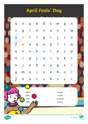 Wordsearch on April Fools' Day