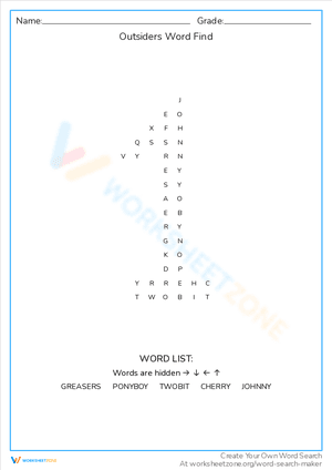 Outsiders Word Find