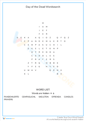 Day of the Dead Wordsearch