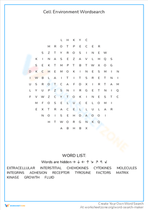 Cell Environment Wordsearch