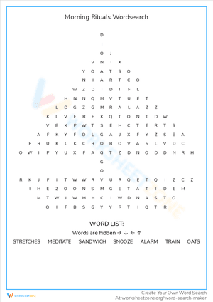 Morning Rituals Wordsearch