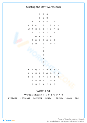 Starting the Day Wordsearch