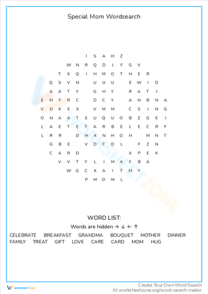 Special Mom Wordsearch
