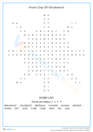 Mom's Day Off Wordsearch