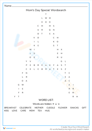 Mom's Day Special Wordsearch