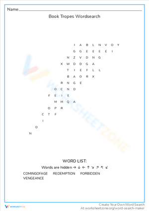 Book Tropes Wordsearch