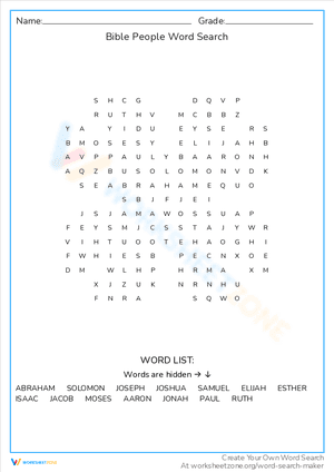 Bible People Word Search