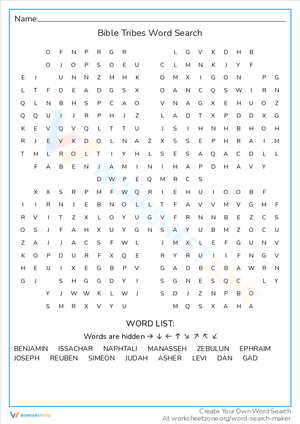 Bible Tribes Word Search
