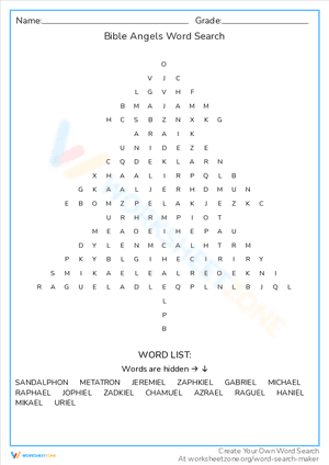 Bible Angels Word Search