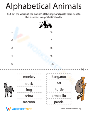 Alphabetical Order: Animals