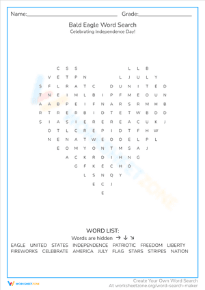 Bald Eagle Word Search