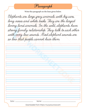 Elephant Handwriting Practice