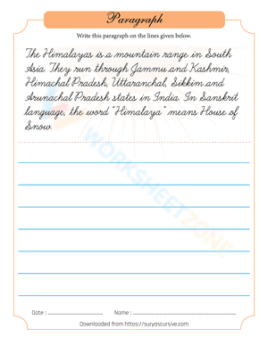 Himalayas Handwriting Practice Sheet