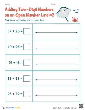 Adding Two-Digit Numbers on an Open Number Line #3