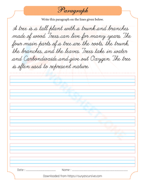 Tree Handwriting Practice Sheet