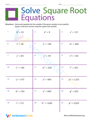 Find solutions to equations involving square roots